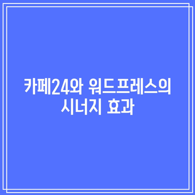 수익형 블로그를 위한 카페24 워드프레스 플러그인 분석