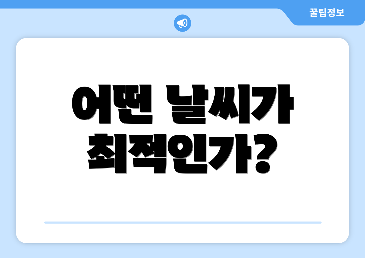 어떤 날씨가 최적인가?