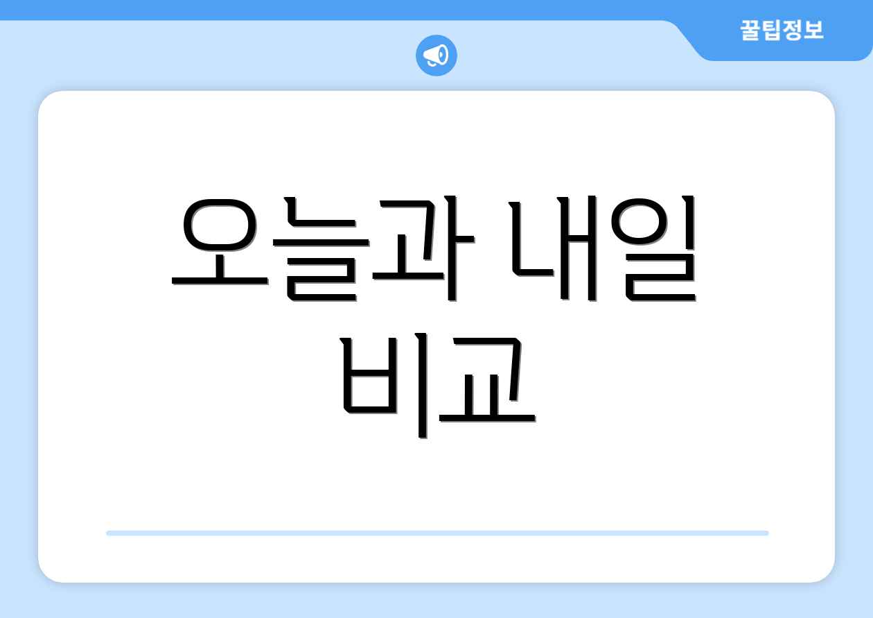 오늘과 내일 비교