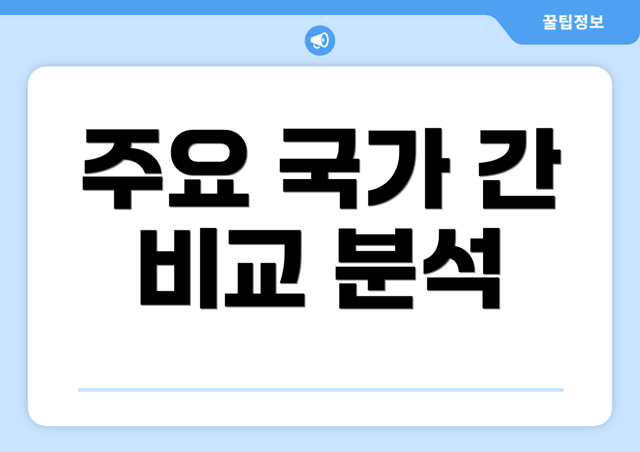 주요 국가 간 비교 분석