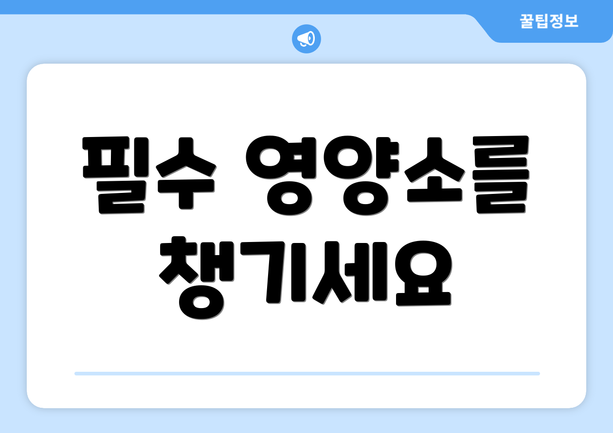 필수 영양소를 챙기세요