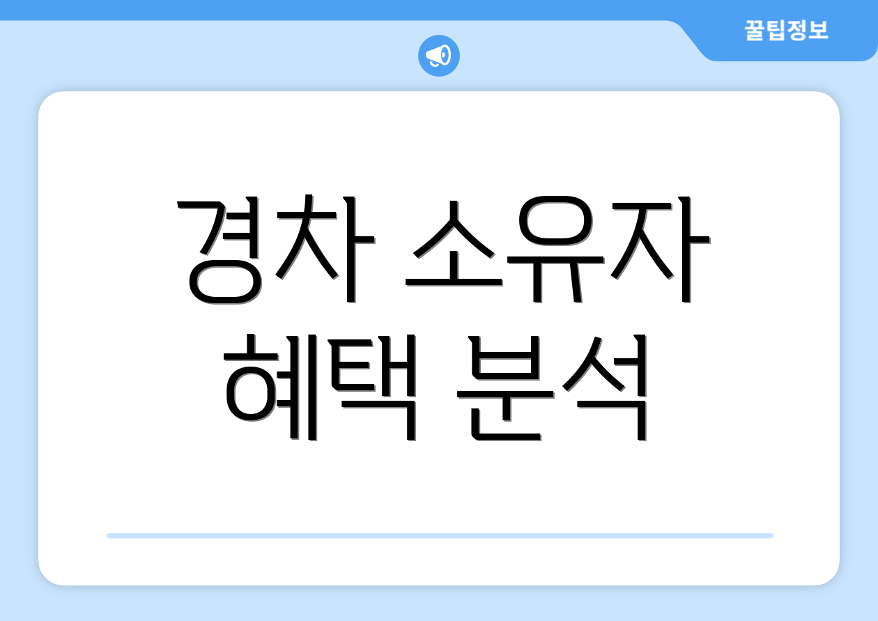 경차 소유자 혜택 분석