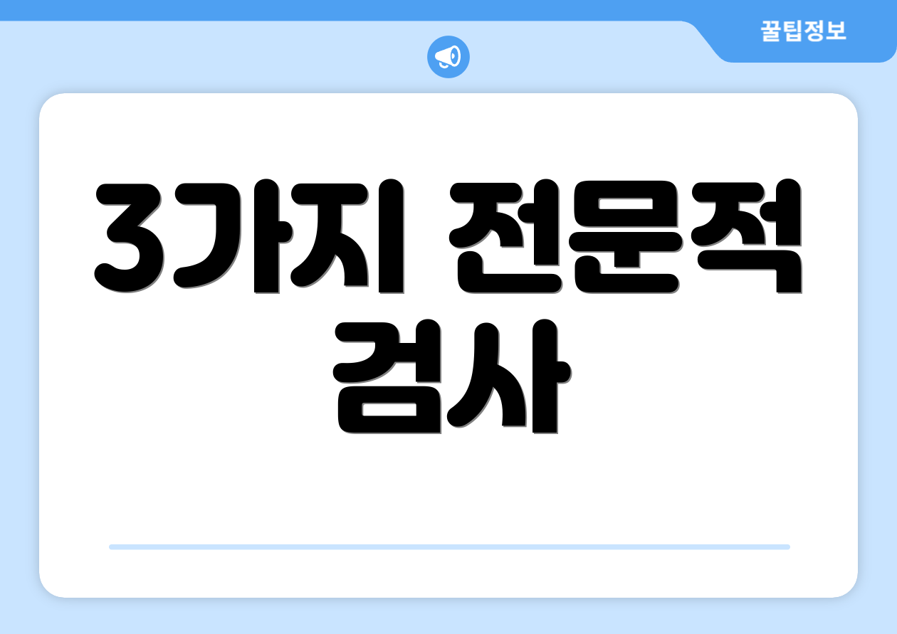 3가지 전문적 검사