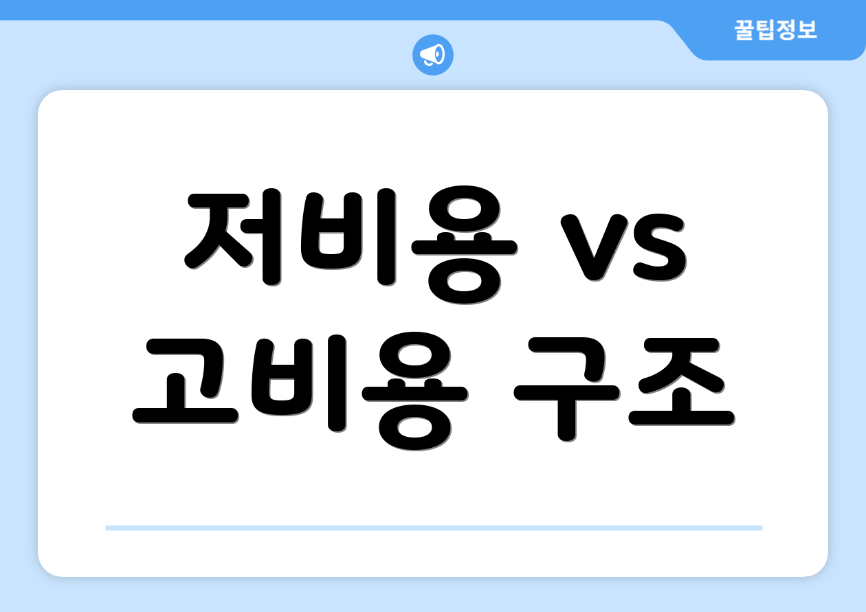 저비용 vs 고비용 구조