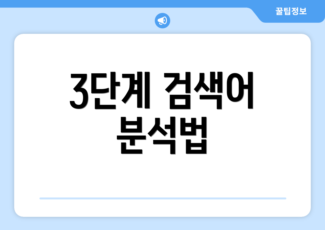 3단계 검색어 분석법
