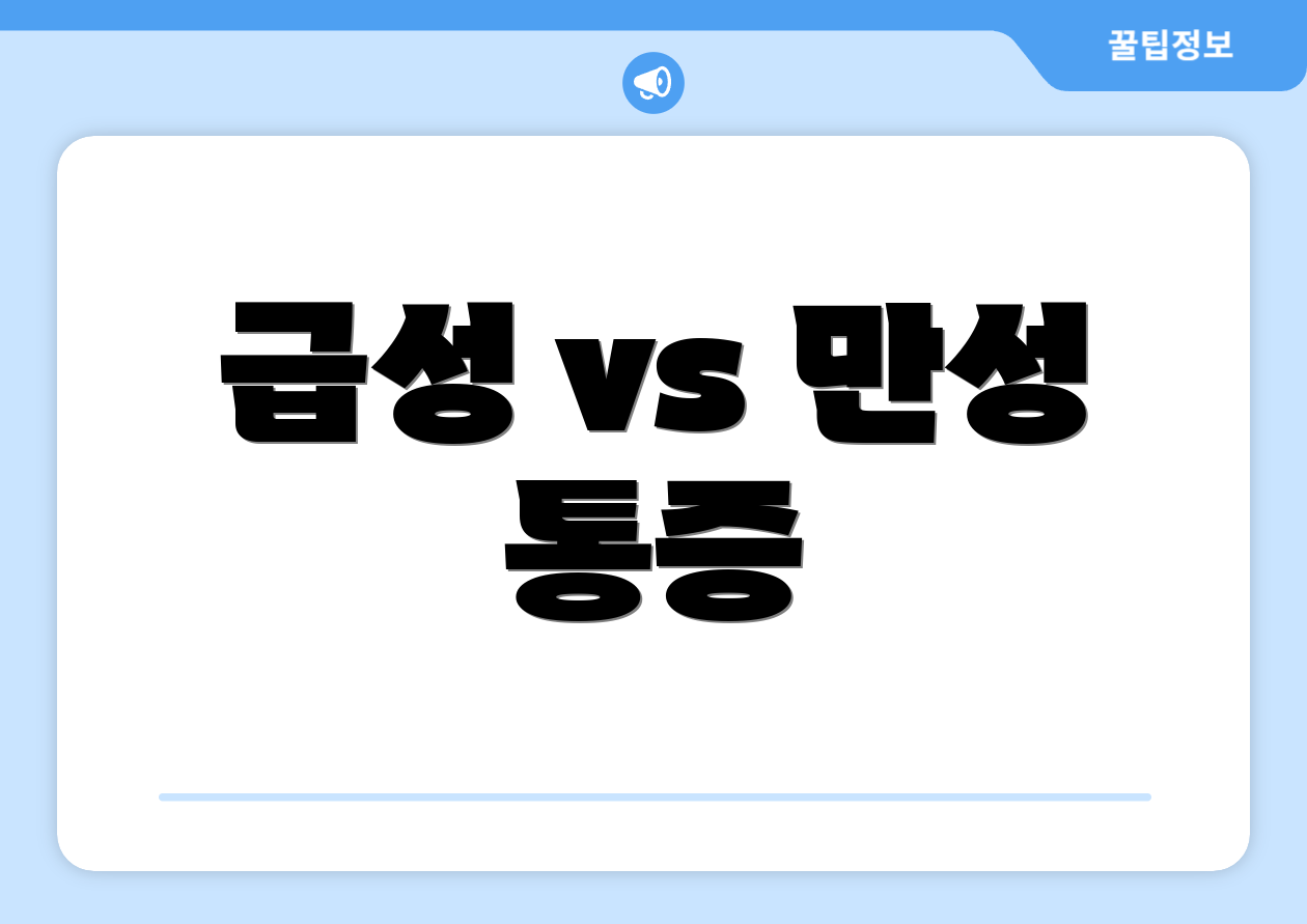 급성 vs 만성 통증