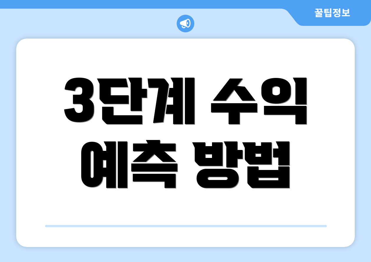 3단계 수익 예측 방법
